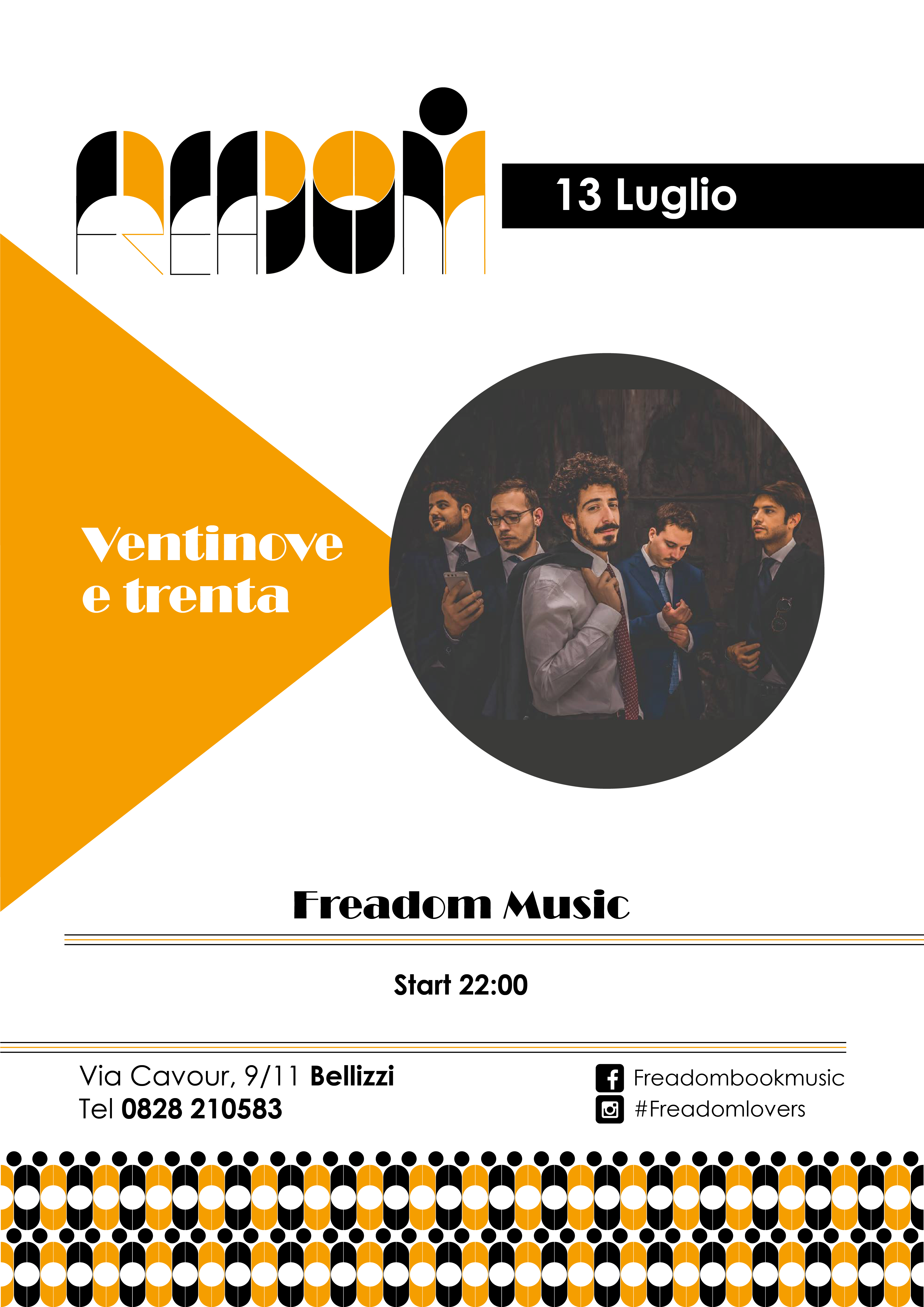 Live Music al Freadom: Ventinove e Trenta in concerto